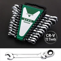 universal ratchet spanner opened ring flexible combination wrench chrome vanadium household car repair metric hand tools