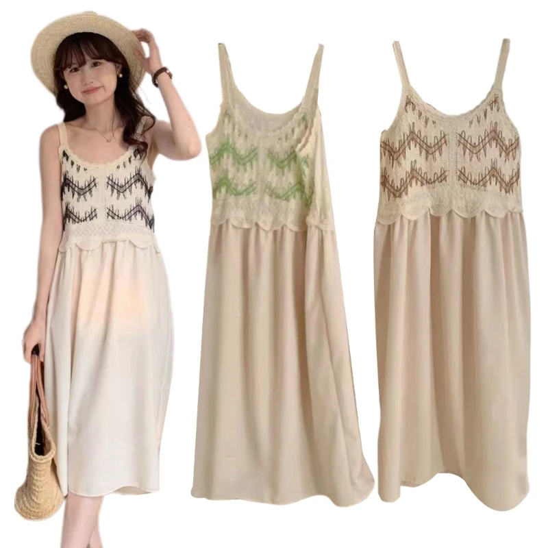 

Женское пляжное платье без рукавов Bobo, праздничное платье на бретелях-спагетти для лета N7YD