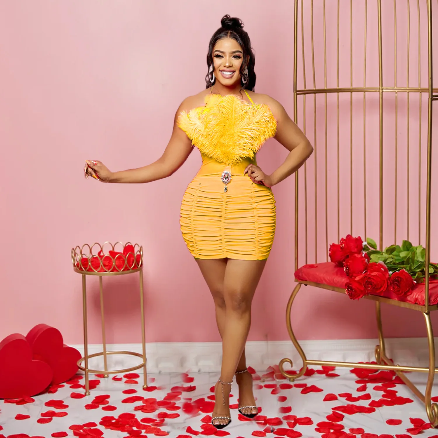 Felyn 2023 лучшее качество от известного бренда однотонное платье с вырезом лодочкой