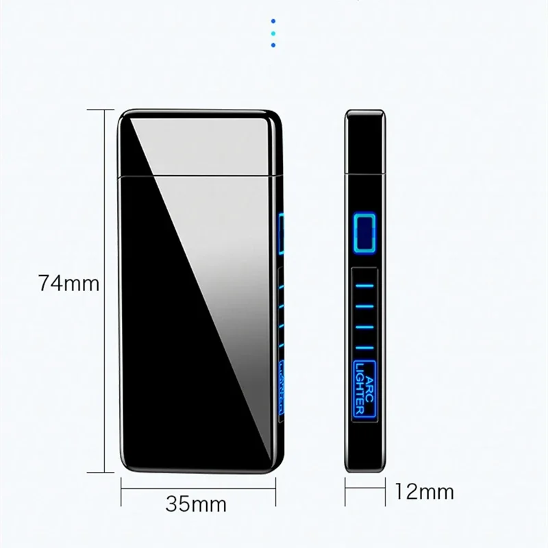Электрическая плазменная зажигалка двойная дуга металлическая