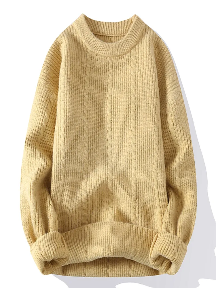 Autumn Trend Outerwear Men's Sweater 2022 New Round Neck Twist Design Youth Knitwear