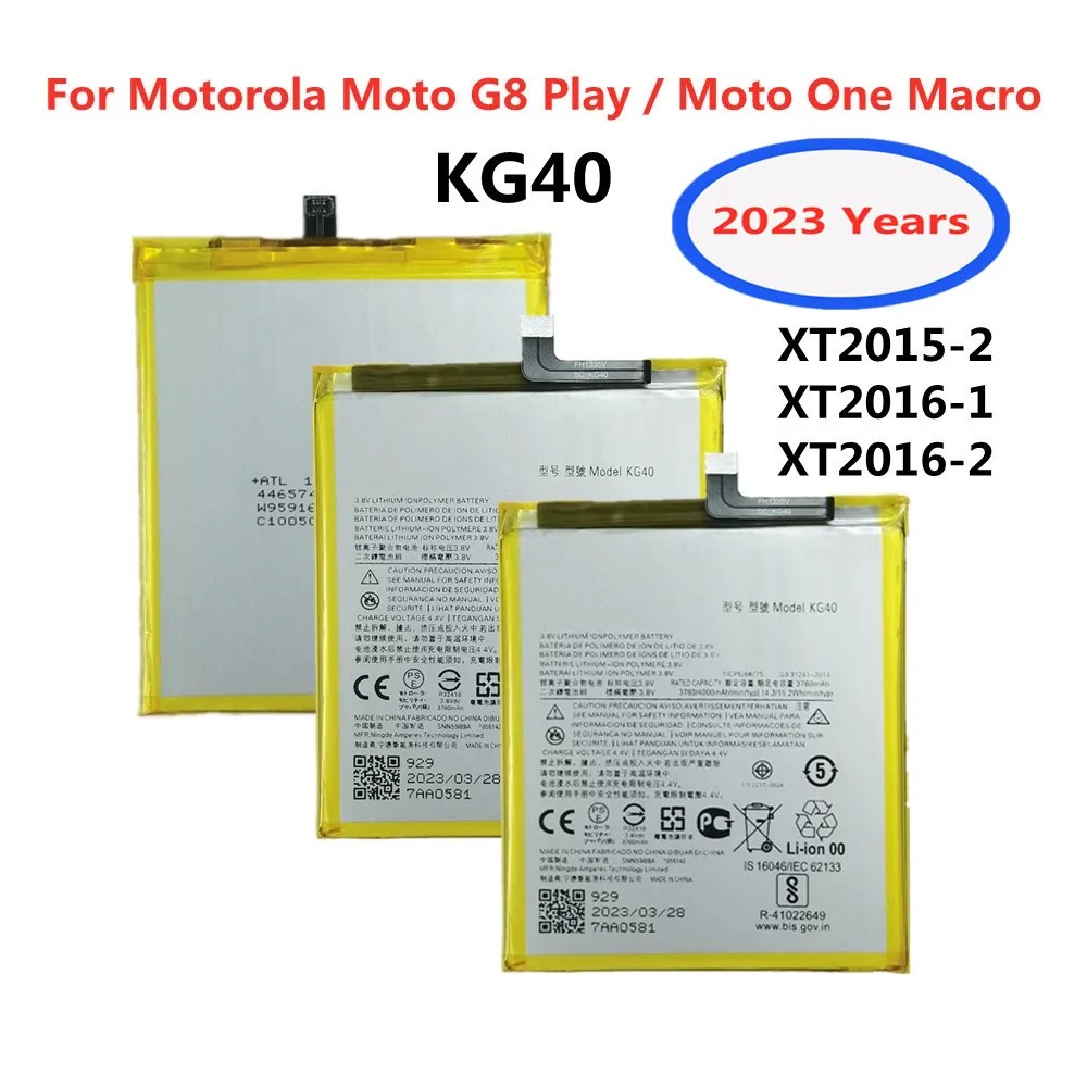 2023 год, новый аккумулятор KG40 4000 мАч для Motorola Moto G8 Play,Moto One Macro,One Macro с двумя SIM-картами, стандартная батарея/2