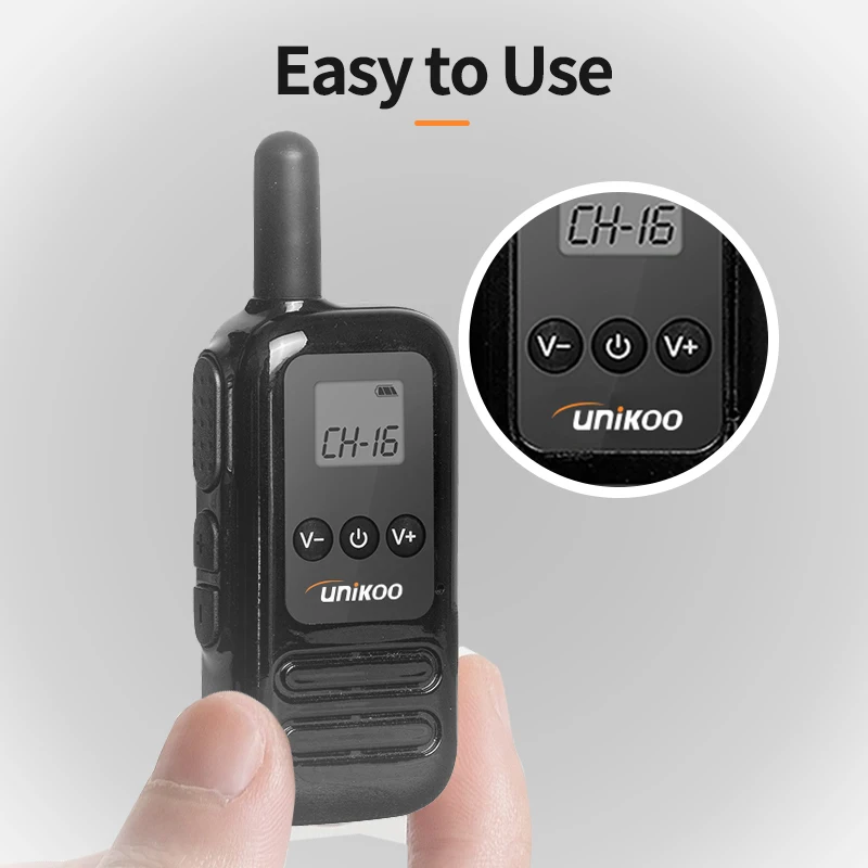 UNIKOO UK254 2 шт. мини-портативная двусторонняя радиостанция с ЖК-дисплеем PMR FRS