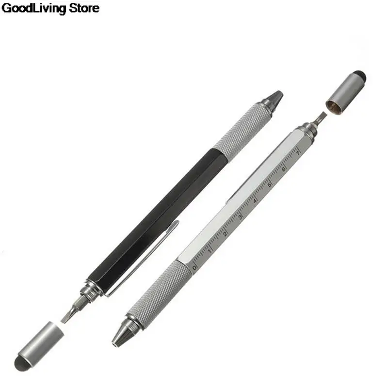 

1PC 6 In 1 Touch Ballpoint Stylus Pen With Spirit Level Ruler Screwdriver Tool Office School Supplies Best Gifts