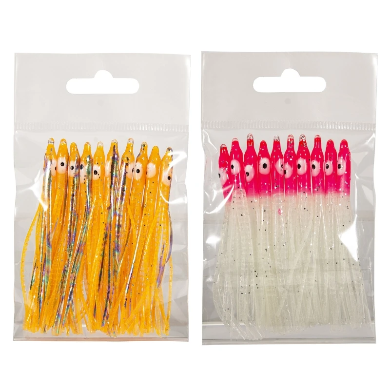 

10pcs Soft Fishing Lure 8cm/3.14inch 2 Color Squid Plastic Hook Octopus Crank