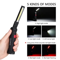cob led tactical flashlight usb rechargeable torch waterproof work light magnetic lanterna hanging lamp