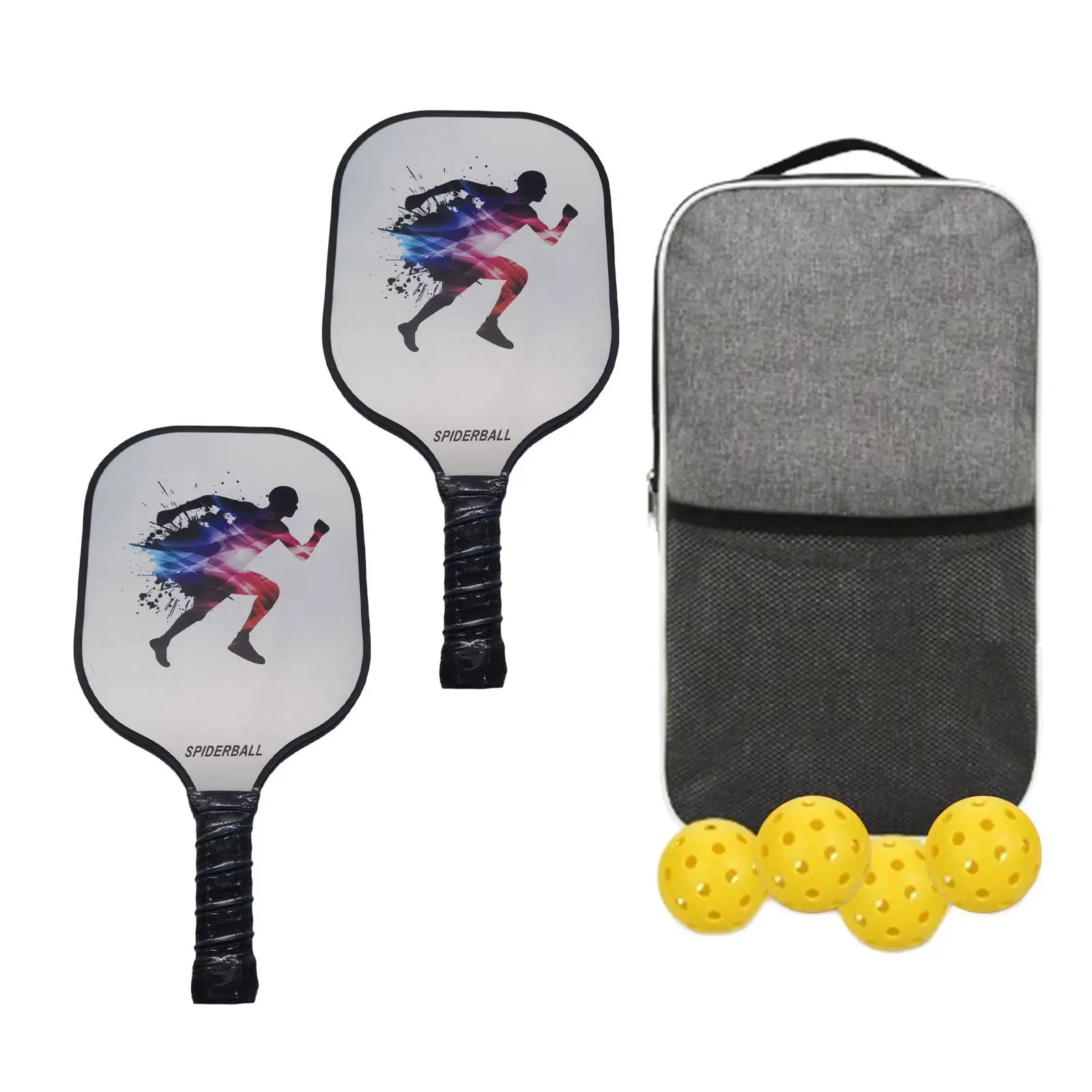 

Pickleball Paddles with 2 Rackets 4 Balls, and Storage Bag Fiberglass Rackets Pickle Ball Paddle for Outdoor