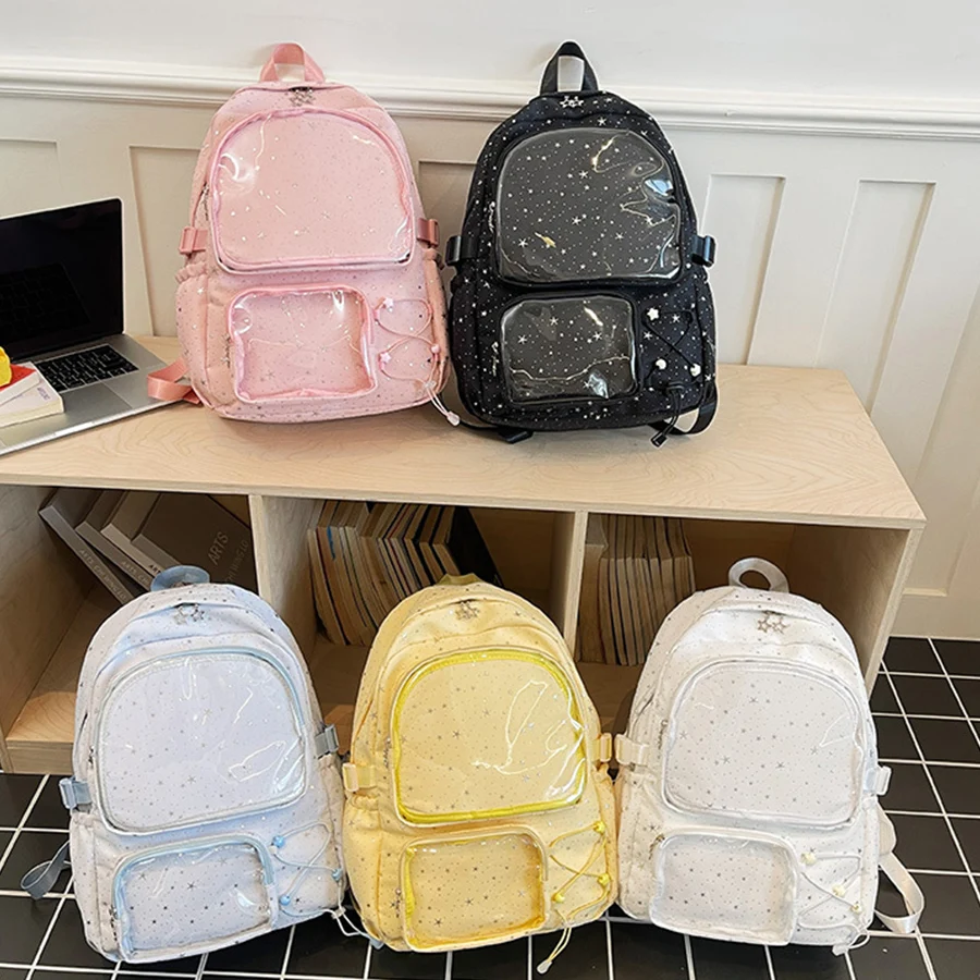 Японский рюкзак Kawaii Itabag для женщин, новый прозрачный рюкзак Star, женский рюкзак Ita большой вместимости, школьные сумки для студентов колледжей JK (art.: 3920da1f03d2f) - 3920da1f03d2f