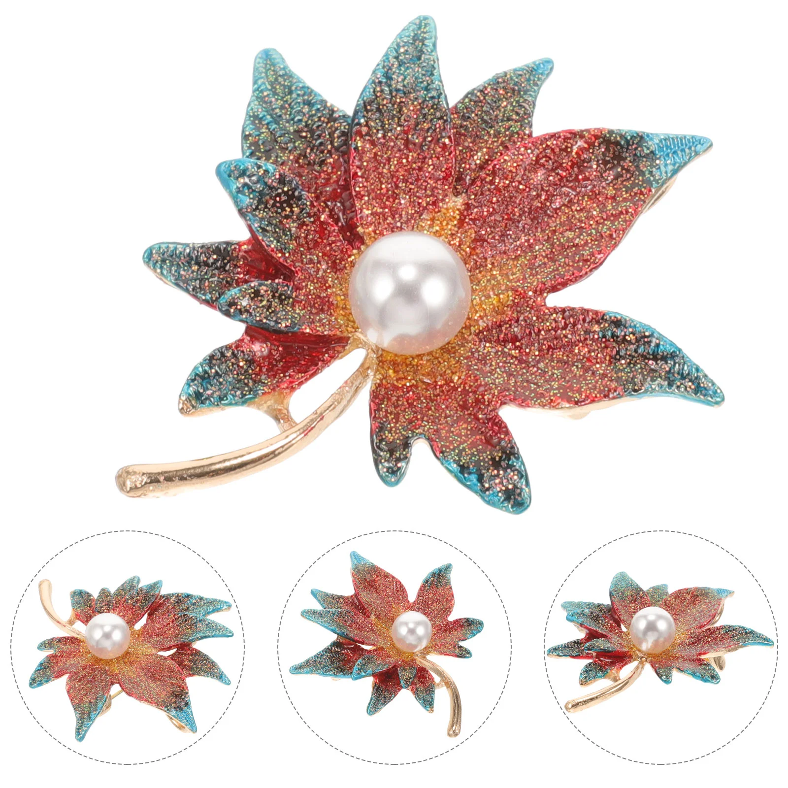 

Birthday Decoration Girl Decorative Pin Pearl Thanks Giving Badge Women Maple Leaf Brooch Fall Brooches Clips