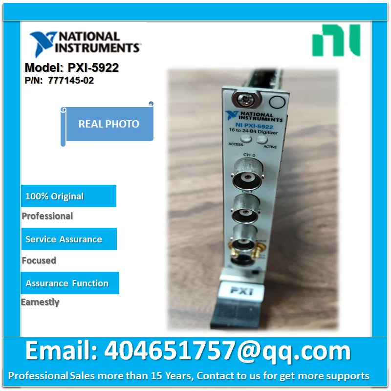 NI PXI-5922 24-Bit Flexible-Resolution Digitizer (32 MB/Channel)