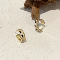 new c shape multi ear rings for women temperament double layers earrings hoops luxury jewelry