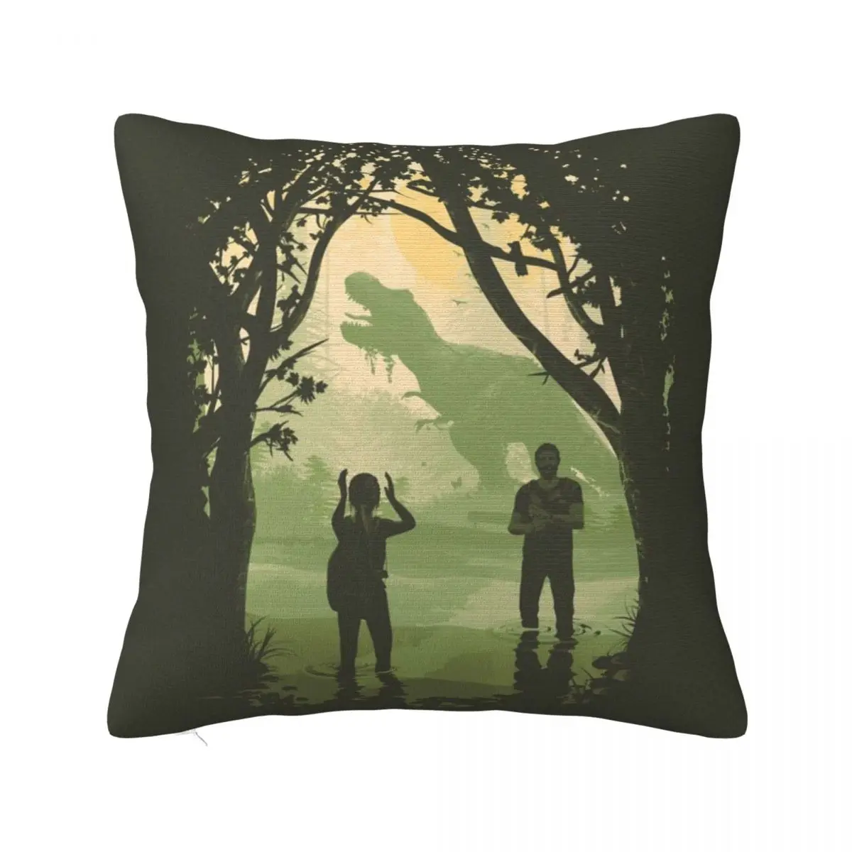 

The Last Of Us Horror Movie Plaid Pillowcase Printing Polyester Cushion Cover Decor Joel Ellie Pillow Case Cover Home Zipper 18"