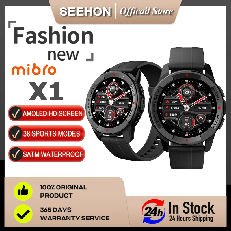 

100% Original Mibro Watch X1 Global Version 350mAh Battery 1.3Inch AMOLED Screen SpO2 Measurement Bluetooth Sport Smartwatch