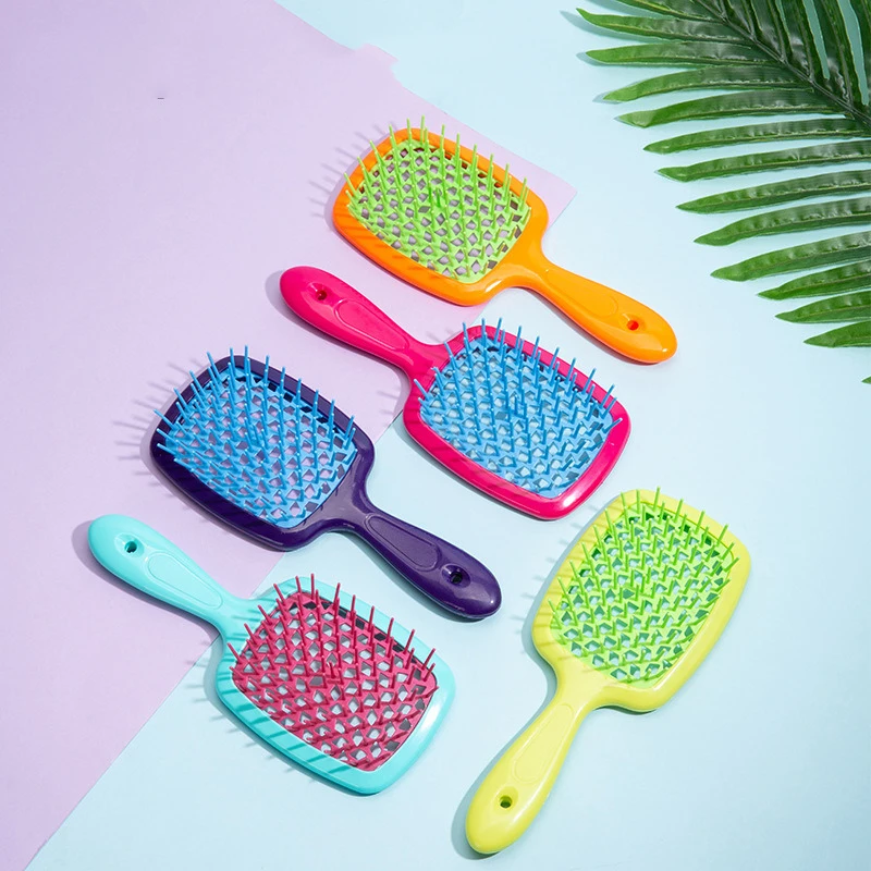 

Hair Comb Fluffy Smooth Wide Teeth Curling Ribs Massage Comb For Hair Mesh Hollow Peines Magic Demelant Brush Salon Tools