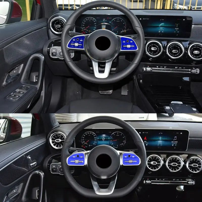 

For Mercedes Benz A Class W177 V177 C Class W205 E Class W213 2019-2021 Car Steering Wheel Button Membrane TPU HD Protector Film