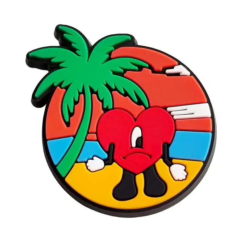 18pcs/set Hot sell Clown Garden Shoes Accessories PVC Bad Bunny Shoe Decorations Fit Kids Croc Jibz Charm X-mas Gift