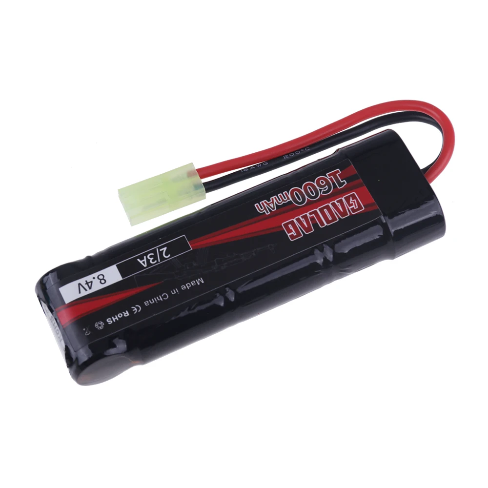 Фото Аккумуляторный блок NiMH 7S 2/3A 8.4V 1600mAh с плоскими элементами и разъемом Mini Tamiya для пистолетов MP5, Scar, M249, M240B, M60 (для страйкбольного оружия) №3