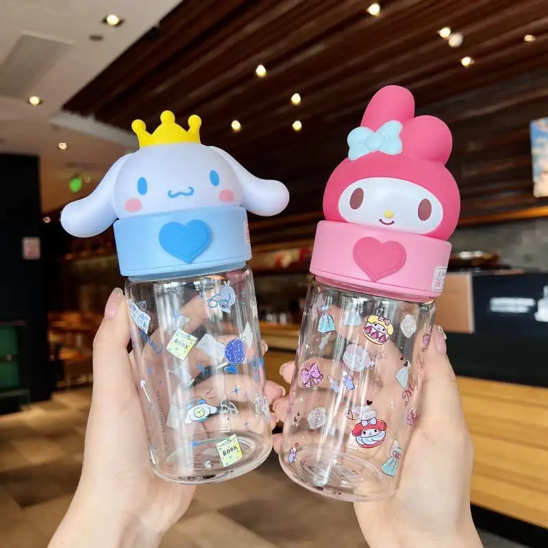 

360Ml Sanrios Kuromi Glass Thermos Cinnamoroll Cup Kawaii My Melody High Capacity Portable Water Cup Student Summer Mug Gift