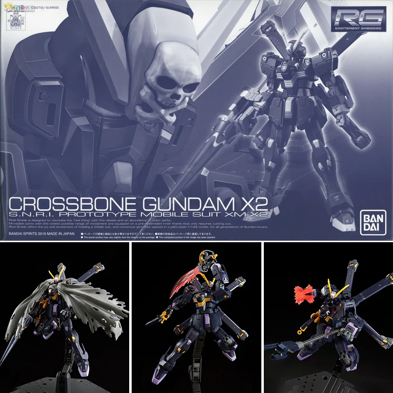 

Bandai Original Model Kit GUNDAM RG PB CROSSBONE X2 1/144 Anime Action Figure Assembly Model Toys Collectible Gifts for Boys
