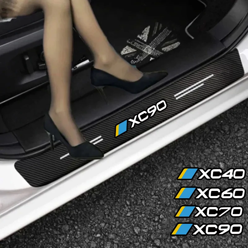 Фото 4 шт. автомобильный Стайлинг 3D наклейка на порог из углеродного волокна для Volvo XC40 XC60 XC70 XC90 T6 S90 S80 S70 S60 S40 V40 V60 V50 D2 D4 D5 AWD №1