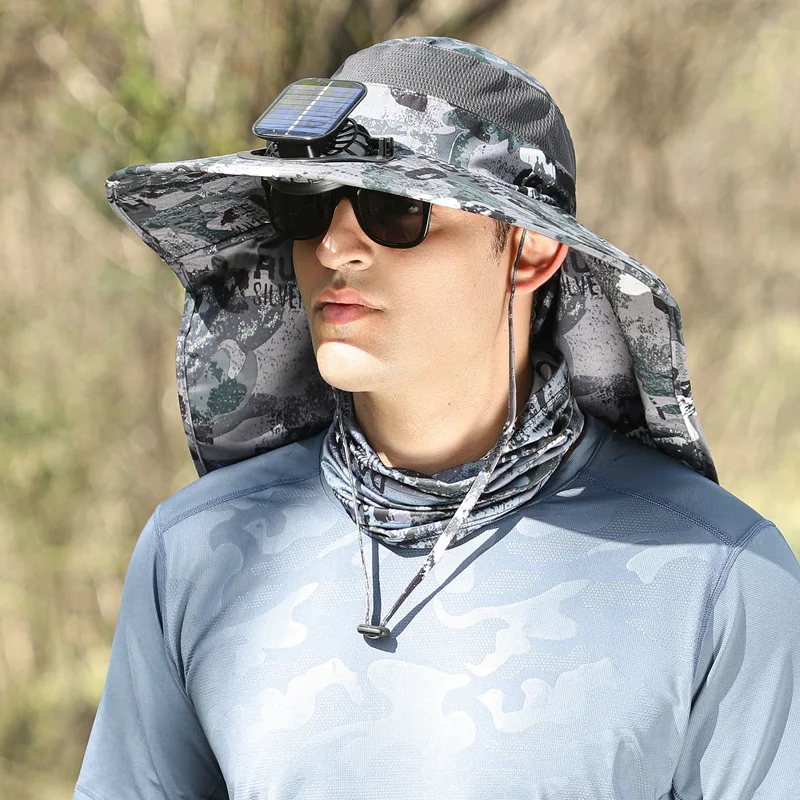 Dayan Sun hat outdoor leisure fan hat solar energy wind power USB charging hiking hat Fishing cap alpine hat Walking Hat caps