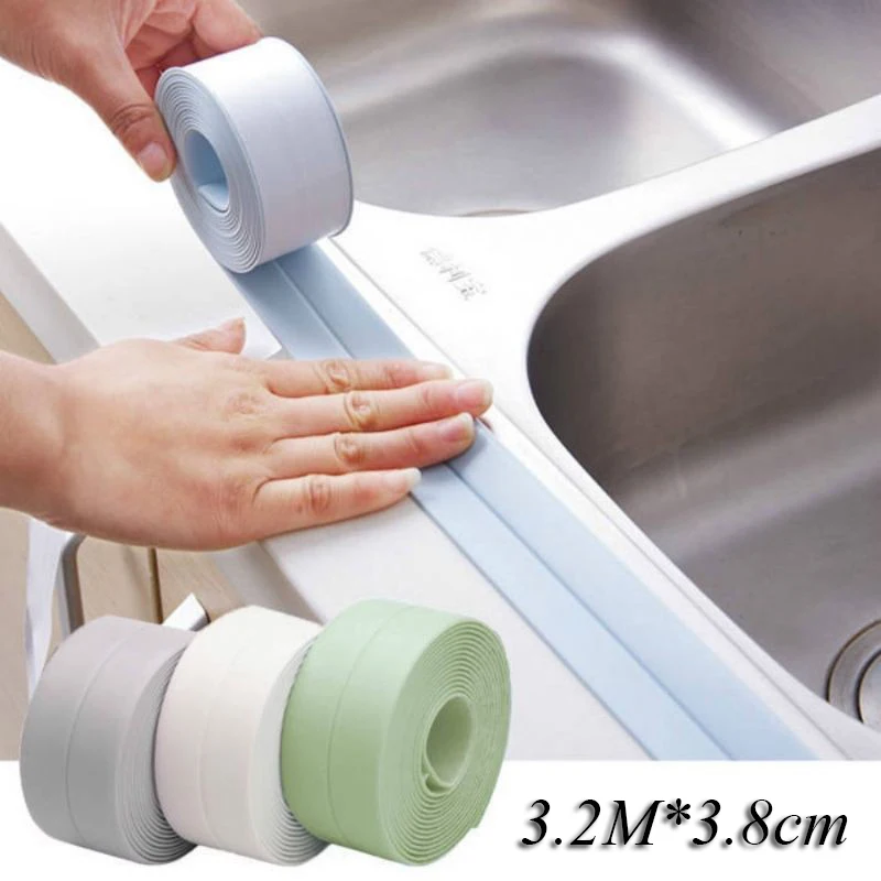 

3.2M Kitchen Sink Waterproof Sticker Anti-mold Sealing Strip Tape Wall Bathroom Countertop Toilet Gap Self-adhesive Seam Sticker