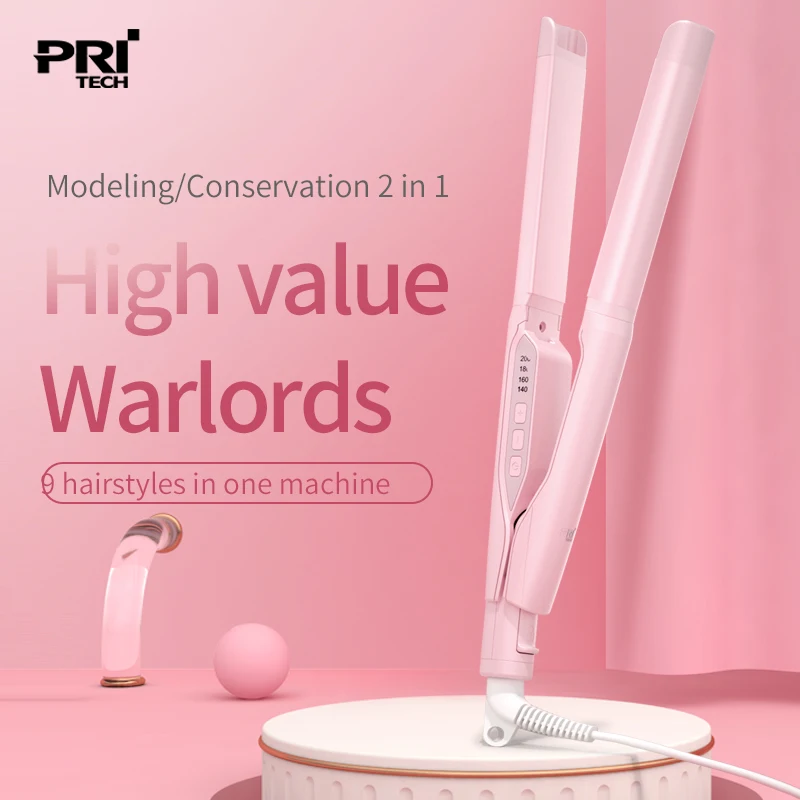 

Mini 2 In 1 Hair Straightener Professional Anion Hair Curler Iron Tourmaline Ionic Flat Hair Styling Tools Widen Panel Salon