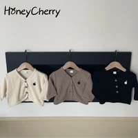 honeycherry autumn new baby long sleeve solid color single breasted jacket fashion top