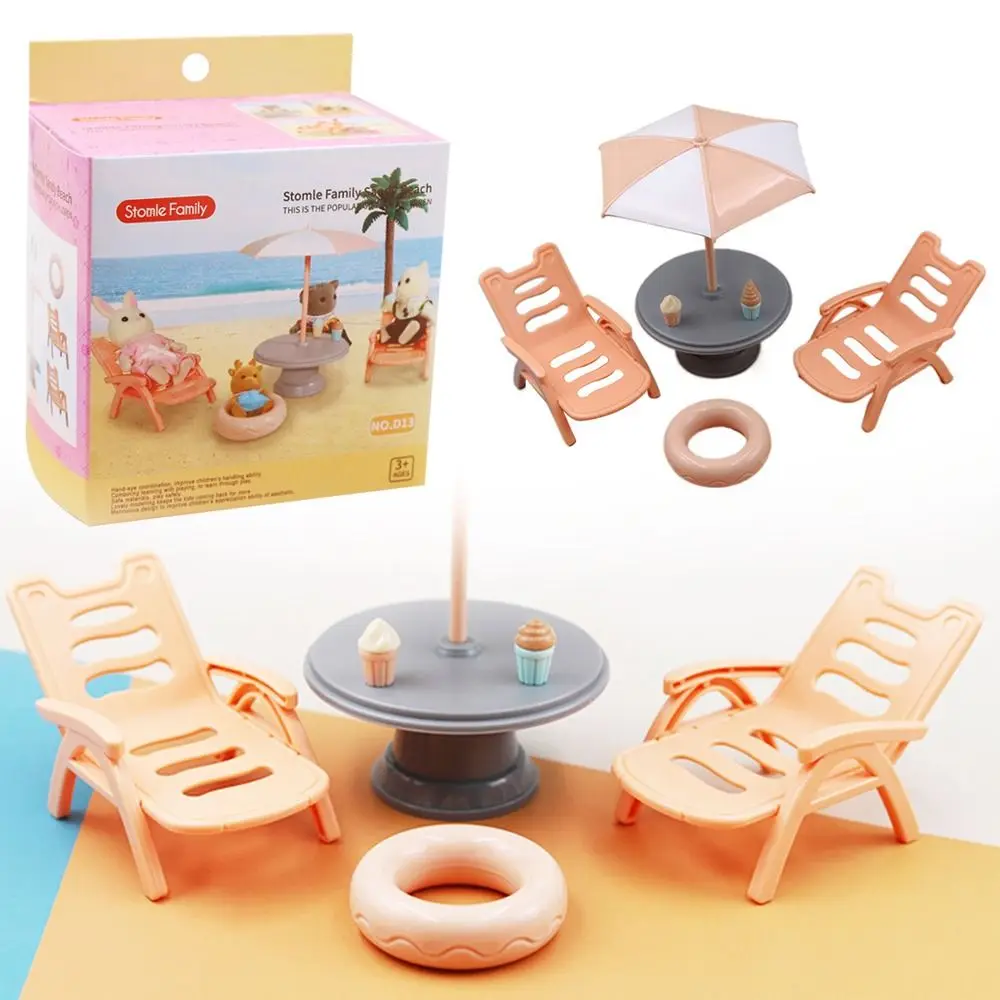 

Модель зонта, миниатюрный пляжный стул, пластиковый стол для спальни, кукольный домик, миниатюрная мебель, туалетный зеркальный стул