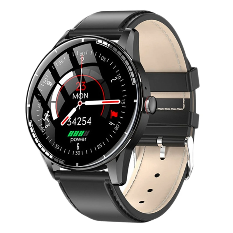 

E6 Smart Watch, 2.5D Toughened Glass Sports Bluetooth Ekg Watch, Blood Oxygen Test, For Men / Women, Black Belt