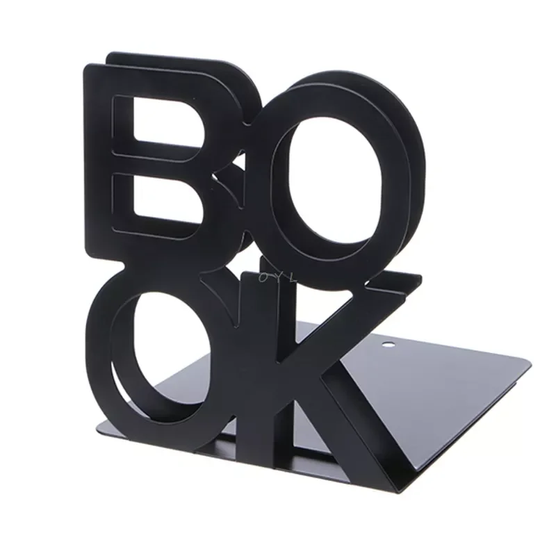 

Shaped Metal Bookends Iron Support Holder Desk Stands For Books OO