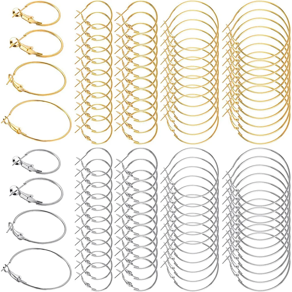 

96 Pcs Earring Hoop Beading Kits Earrings Bezel Pendant Making Supplies Charm Alloy Hoops Findings