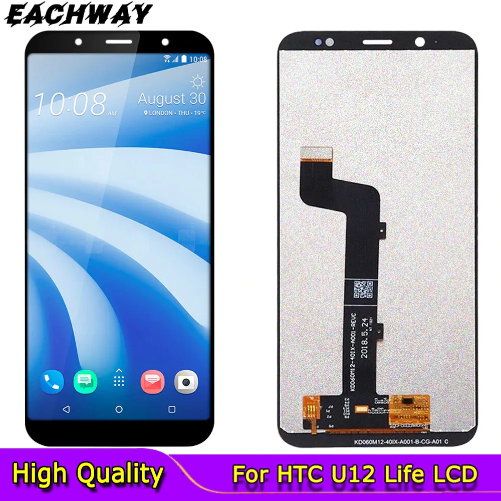 ЖК-дисплей 6,0 дюймов для HTC U12 Life, ЖК-экран с сенсорным экраном и дигитайзером для HTC U12 Life, запасные части для ЖК-экрана