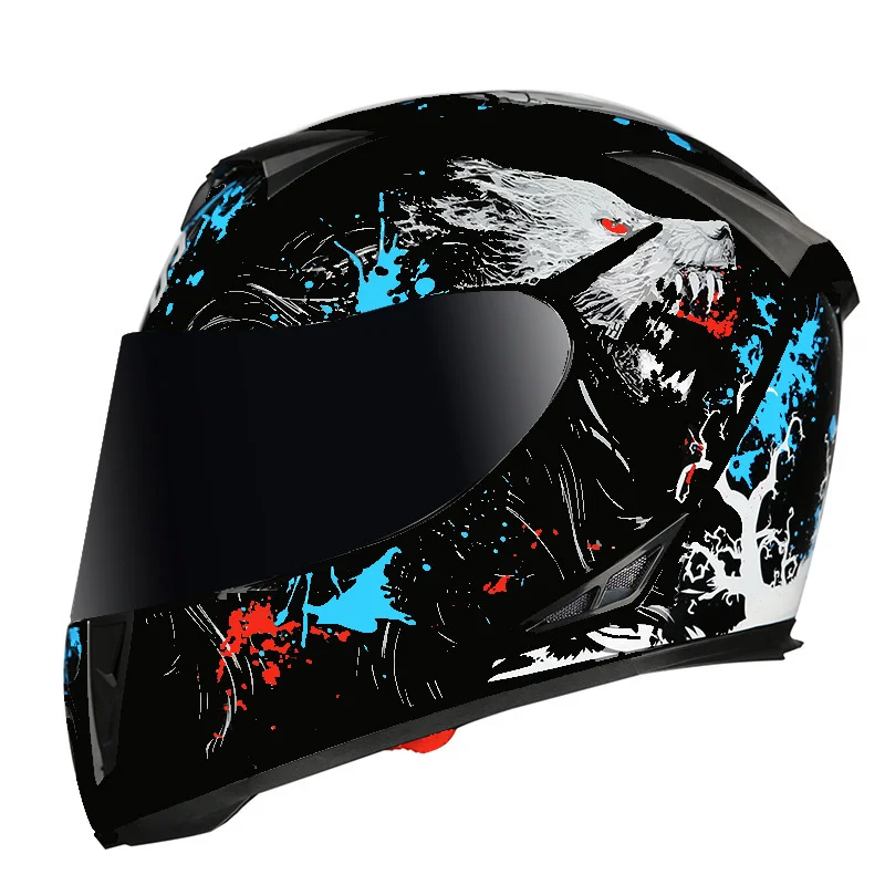 Enlarge Suitable for full helmet battery car anti fog electric motorcycle helmet personality motorcycle rider helmet