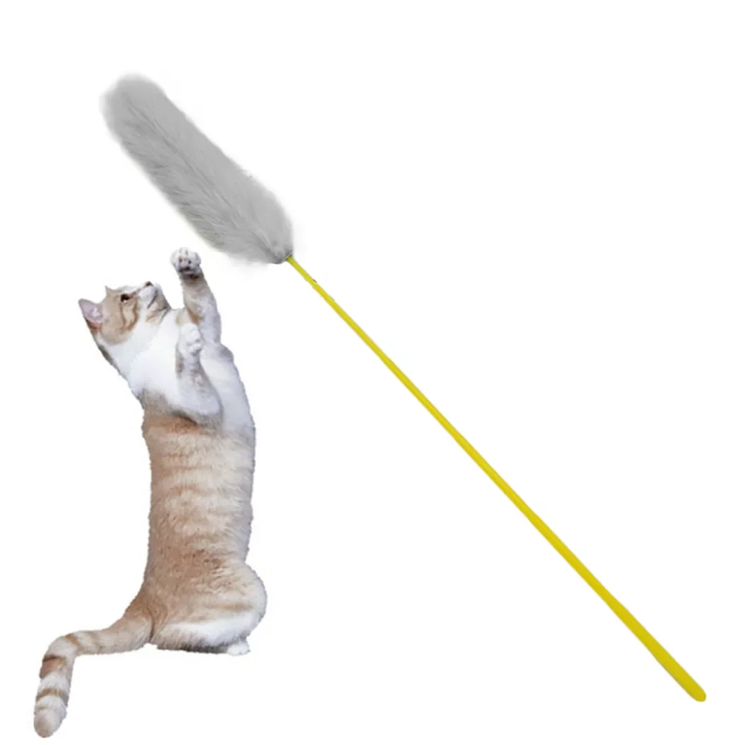 

2023NEW Kapmore Funny Cat Teaser Toys Fluffy Artificial Hair Cat Interactive Toy Cat Wand Toy For Kitten Pet Supplies Dropshippi