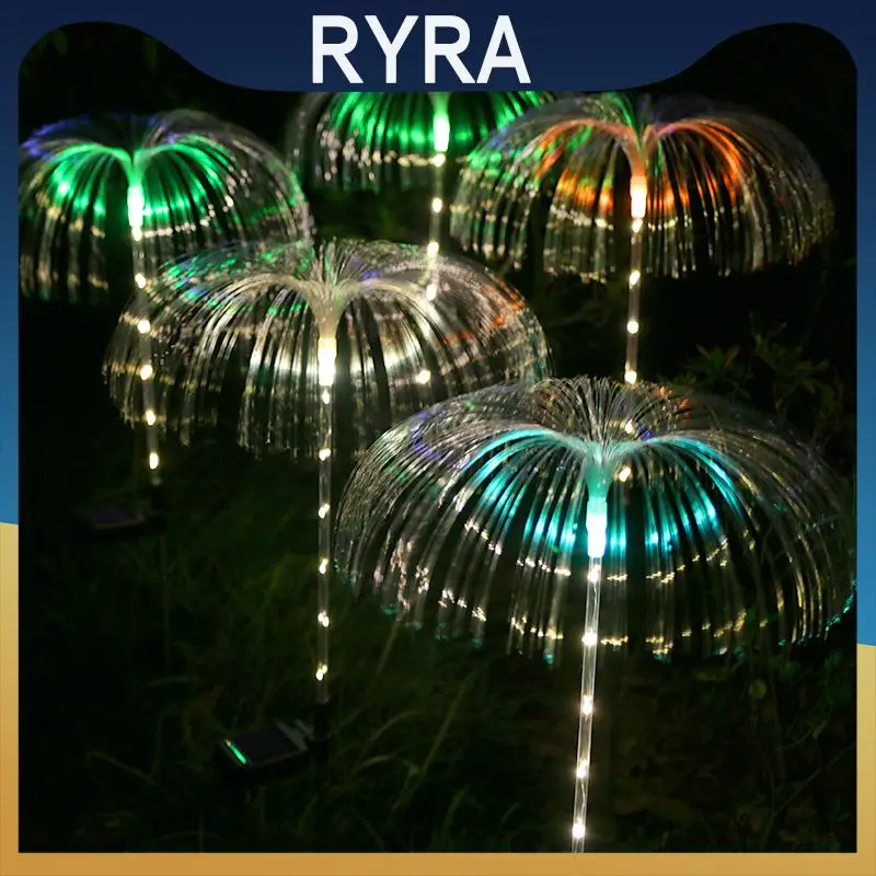 

Waterproof Fiber Solar Garden Lights Optic Jellyfish Outdoor Lawn Lights Led Patio Villa Yard Decor Jellyfish Light Street Lamp