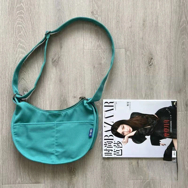 Women Shoulder Bags Female Student Bag Shopping Messenger Small Bag Canvas Dumpling Bags Light Exquisite Portable Crescent Bag