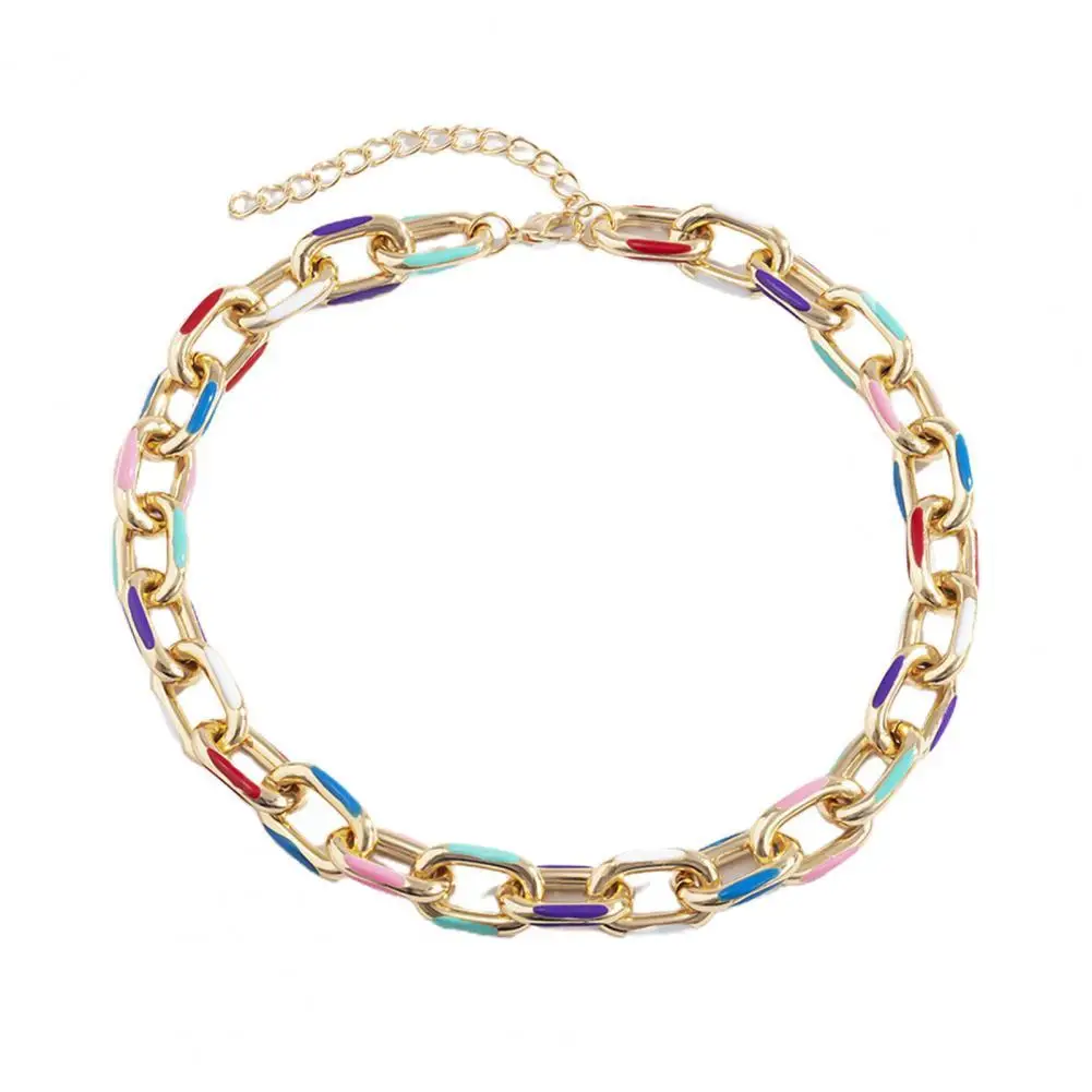 Женское Ожерелье цепочка крупный гальванический чокер браслет для