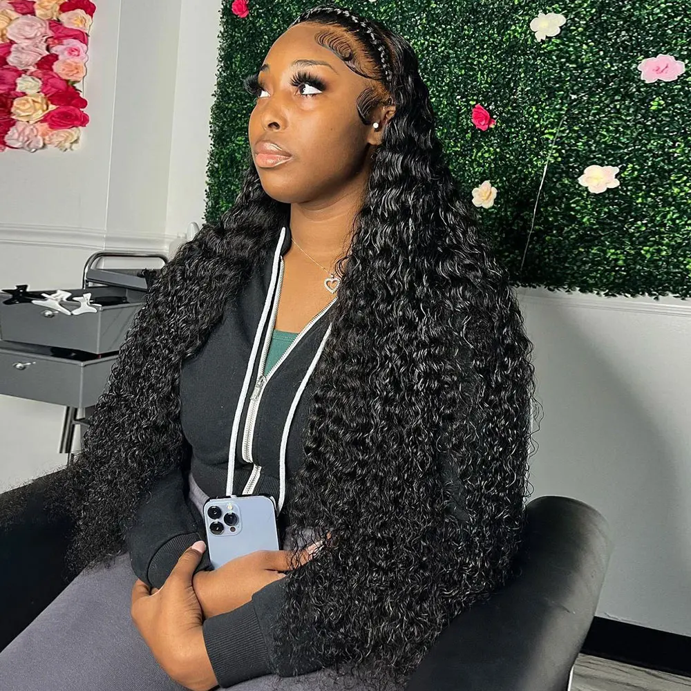 

250 плотность, Hd, глубокая волна, фронтальный парик без клея, предварительно выщипанные, готовые к ношению, 13x4 30 40 дюймов, вьющиеся кружевные передние парики, человеческие волосы