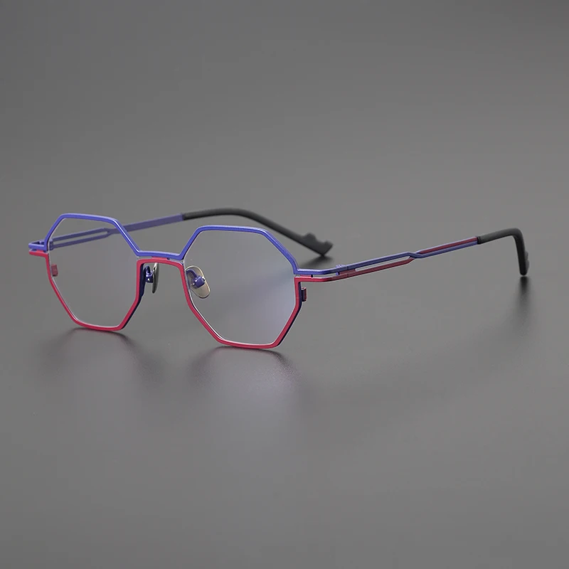 

2023 New fashion and simple high appearance level eyeglasses frame male designer polygon pure titanium optical glasses myopia re