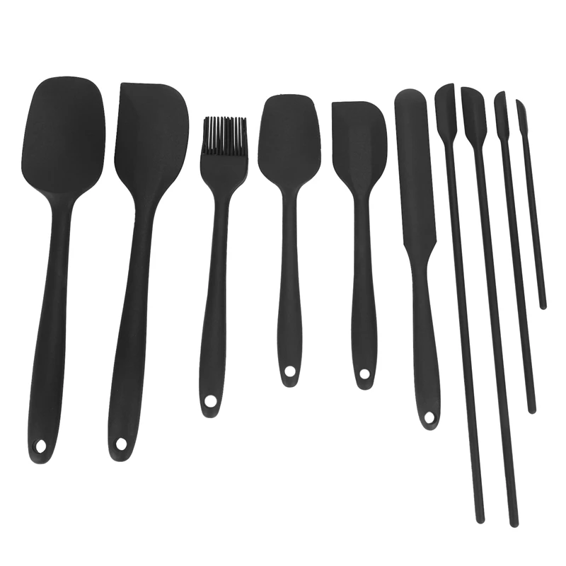 

Набор из 10 силиконовых шпателей с 4 мини-лопатками, термостойкий резиновый шпатель, кухонные принадлежности, приготовление пищи
