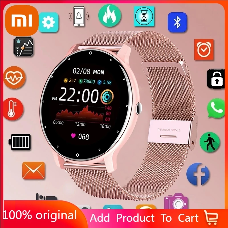 

Xiaomi Smart watch Ladies Full touch Screen Sports Fitness watch IP67 waterproof Bluetooth For Android iOS Smart watch Female