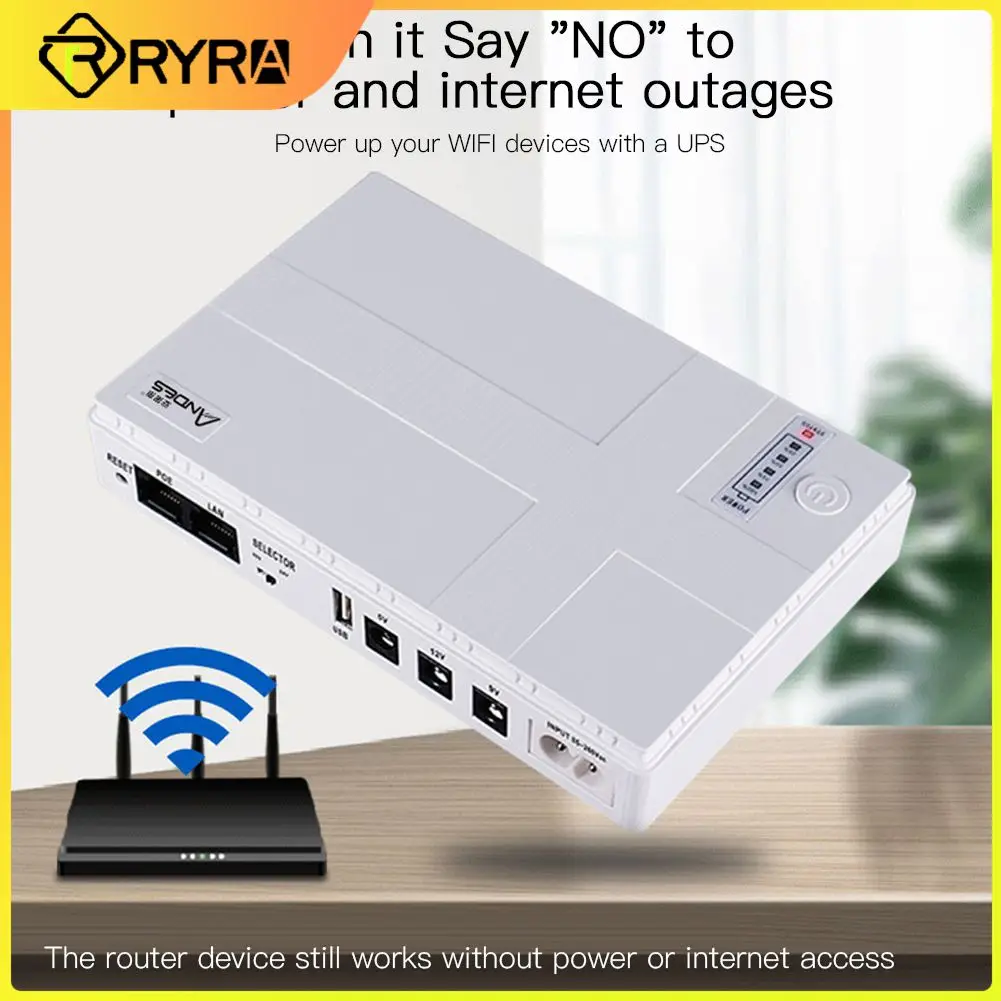 

RYRA 10400mAh Mini Portable UPS 5V-12V Uninterruptible Power Supply For WiFi Router Large Capacity Backup Power Adapter