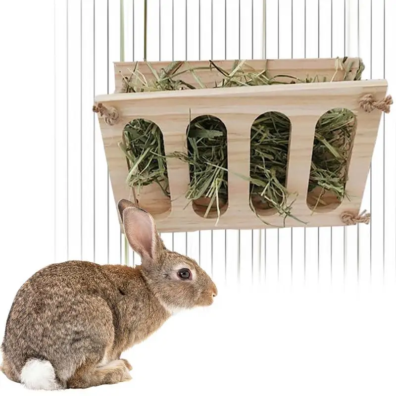 

Collapsible Wooden Hay Feeder Natural Wooden Less Wasted Rabbit Feeders For Cages Great For Rabbits Guinea Pigs Hamsters