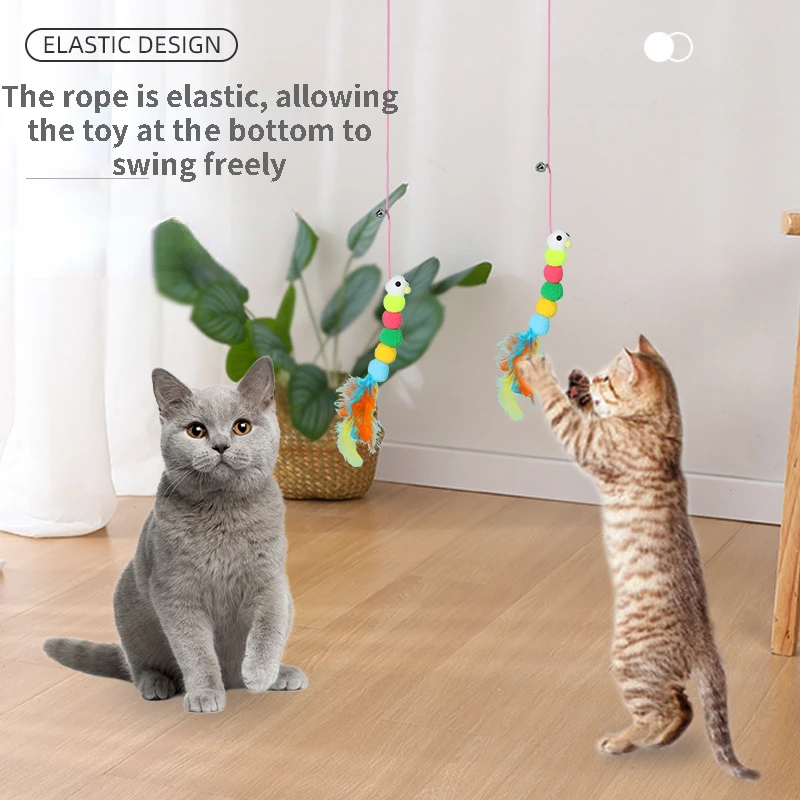 

Игрушки для домашних животных, Интерактивная качели, липкая пластина, эластичная подвесная дверь, дразнящая кошку веревка, забавная Самост...