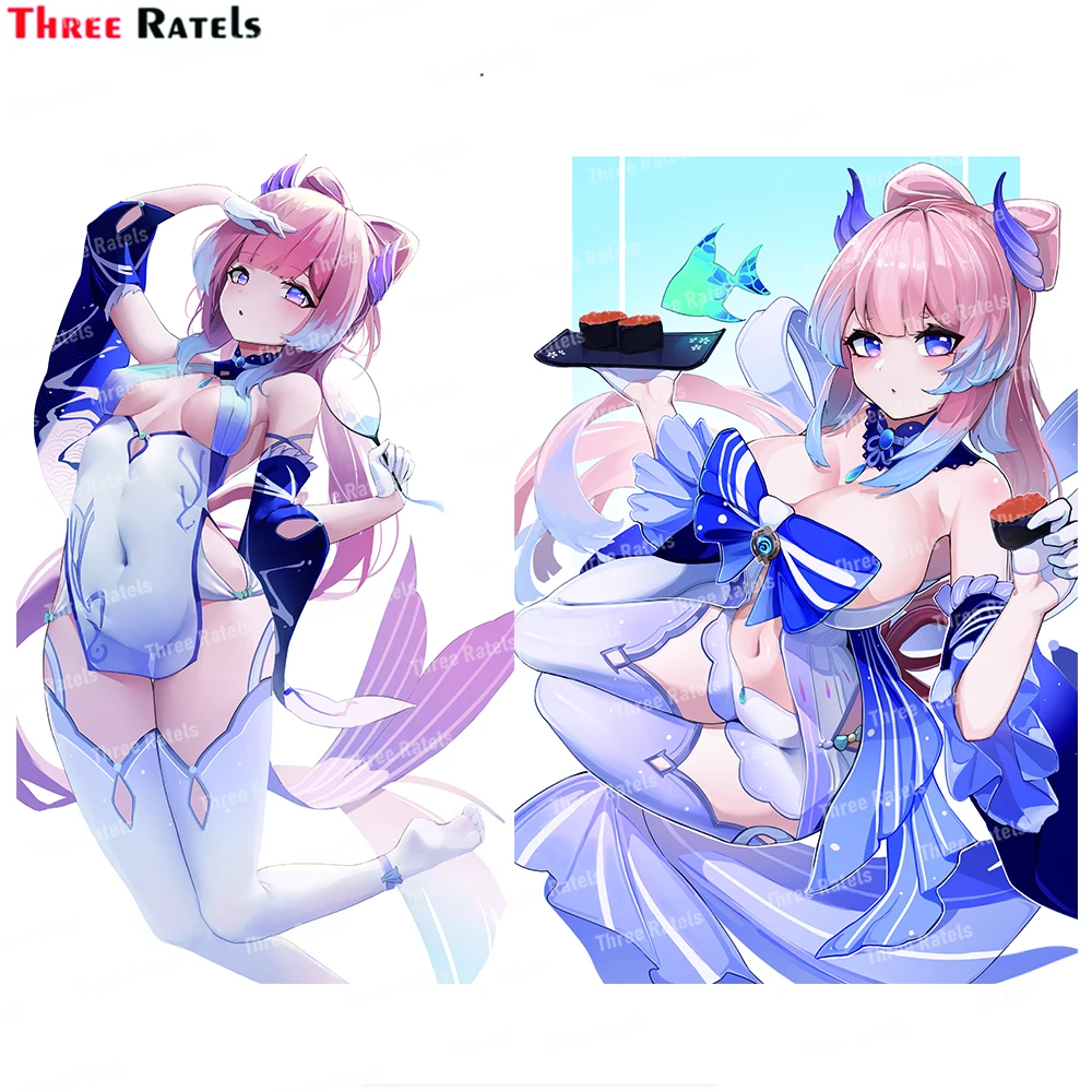 Three Ratels J178 Sangonomiya Kokomi Genshin ударные автомобильные наклейки Переводные аниме милые автомобильные аксессуары украшение