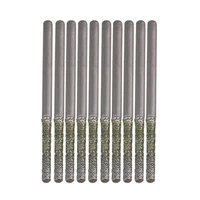 10x lapidary diamond coated solid bits gems drilling needle 2mm silver
