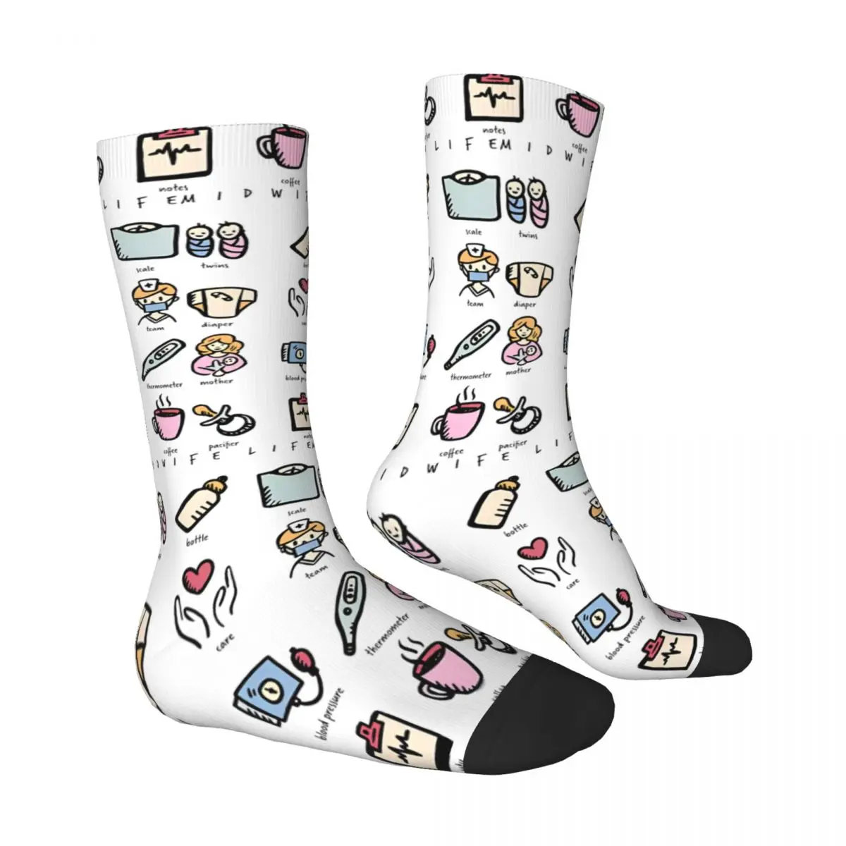 Skarpety męskie Pończochy położnicze Zimowe nowość Miękkie skarpetki Drukowane antypoślizgowe na deskorolkę