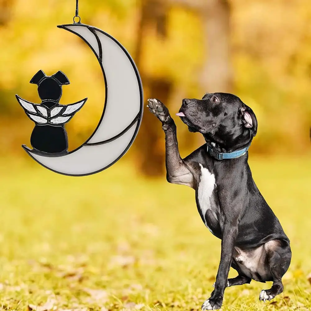 

High-definition Pattern Pendant Durable Outdoor Pendant Beautiful Dog Suncatcher Ornaments Rainbow Moon Acrylic for Loss for Dog