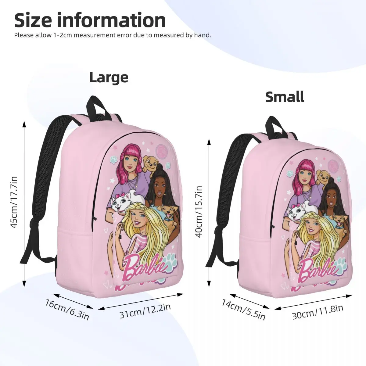 Милые холщовые рюкзаки с изображением Барби на заказ для мужчин и женщин